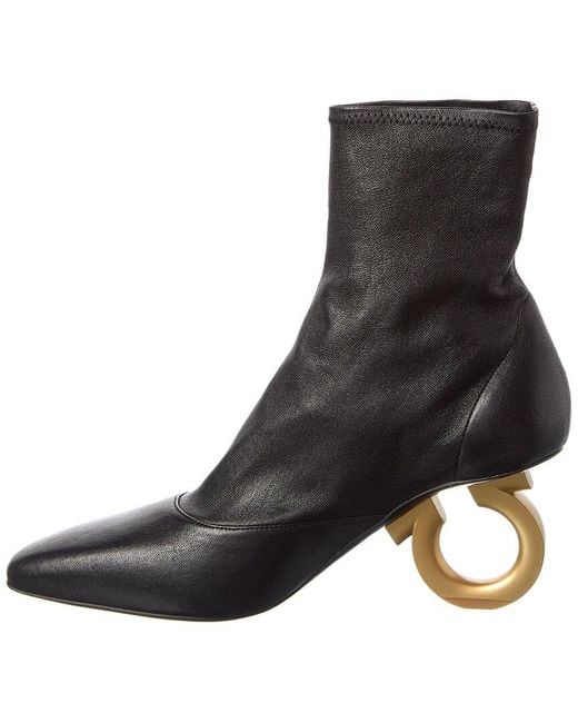Ferragamo Black Dnu Pack Leather Bootie