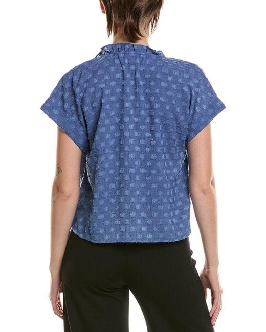 Vince Camuto Blue Front Tie Top