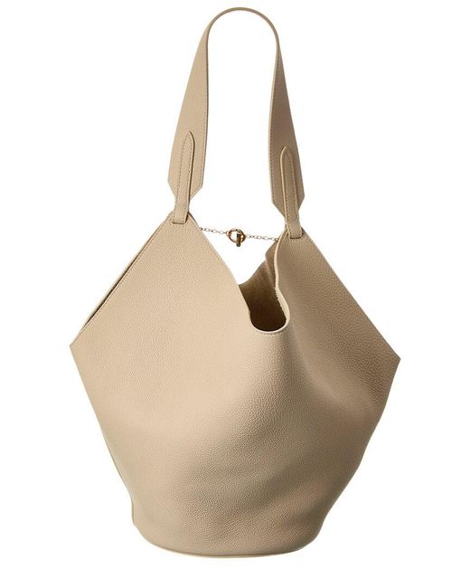 Khaite Natural Lotus Small Leather Tote