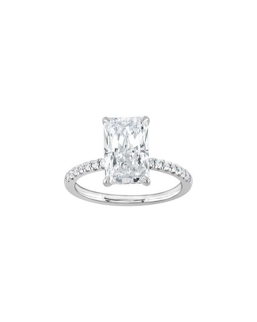 Lab Grown Diamonds White 14K 3.25 Ct. Tw. Lab-Grown Diamond Hidden Halo Engagement Ring