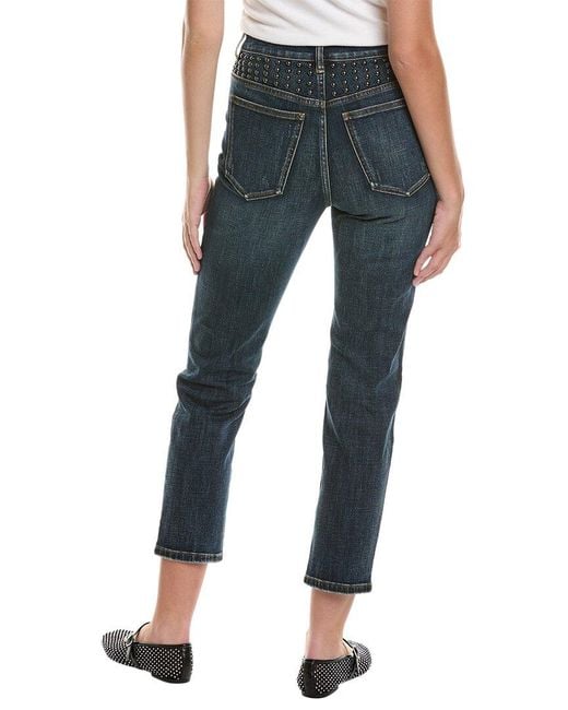 Rebecca Minkoff Blue Ozzy Stud Skyline Wash Straight Jean