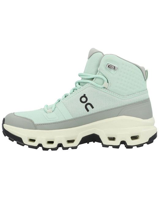 On Shoes Green Cloudrock Mid Waterproof Canvas Sneaker