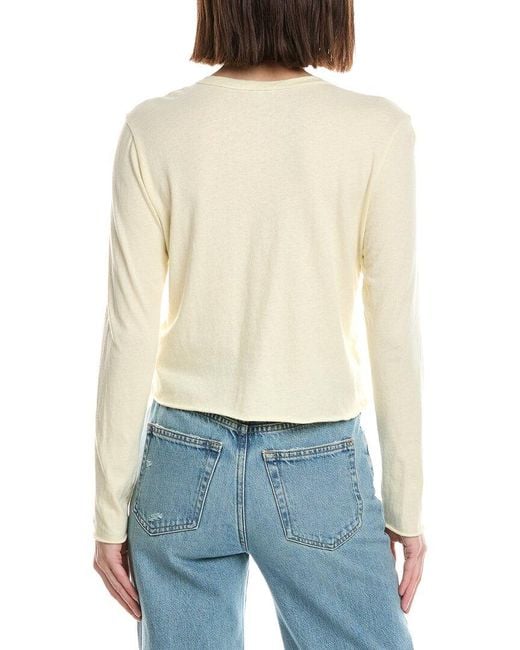 James Perse Blue Shrunken Henley