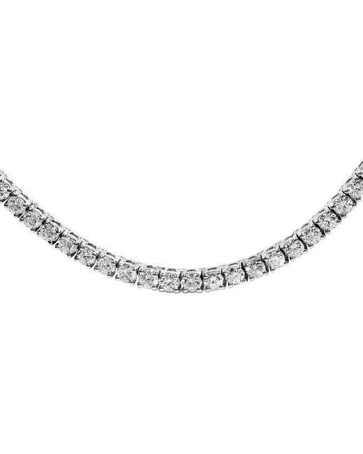 Haus of Brilliance Metallic 14K 10.76 Ct. Tw. Lab-Grown Diamond Tennis Necklace