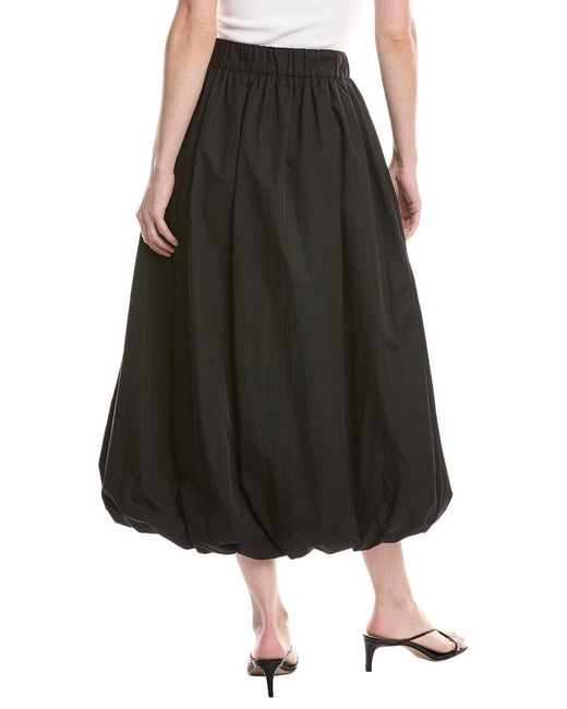 Kenneth Cole Black Poplin Bubble Midi Skirt