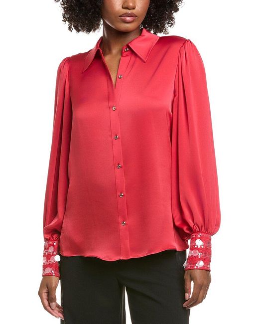 Ramy Brook Red Milca Blouse