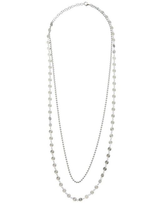 Italian Gold Over Silver White 18K Plated Multi Strand Necklace
