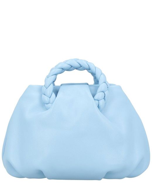 Hereu Blue Bombon Leather Top Handle Bag