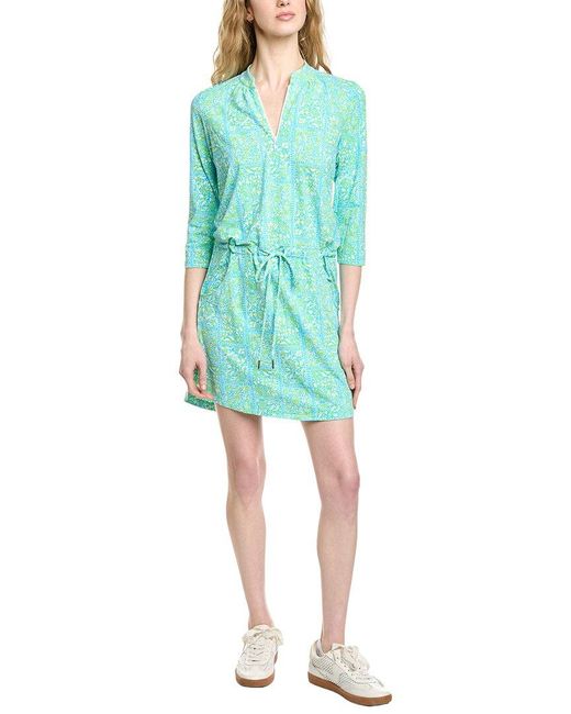 IBKUL Blue 3/4-Sleeve Drawstring Dress