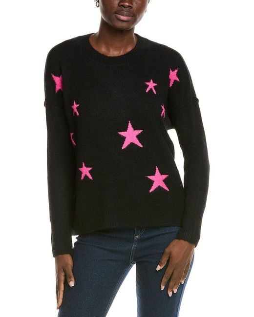 Vince Camuto Black Star Crewneck Sweater