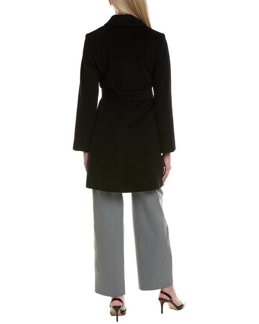 Fleurette Black Wool-Blend Coat