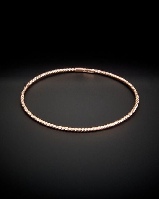 Italian Gold Black 14K Italian Rose Twist Bangle