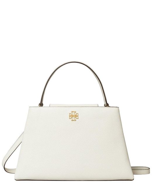 Tory Burch Natural Britten Leather Satchel