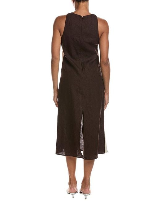 Madewell Brown The Elena Linen Midi Dress