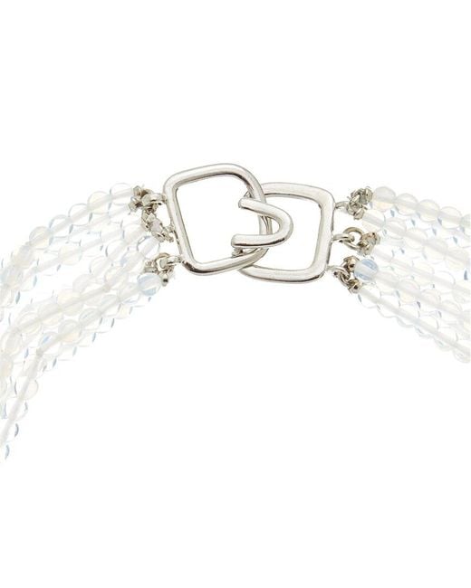 Kenneth Jay Lane White Multi Row Necklace