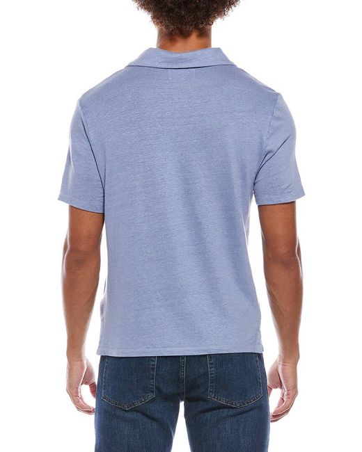 Officine Generale Blue Officine Generale Simon Piece French Linen-Blend Shirt for men