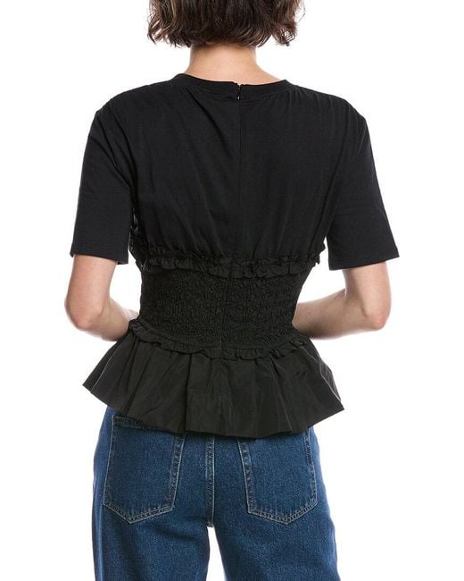 Sea Black Diana Taffeta Top