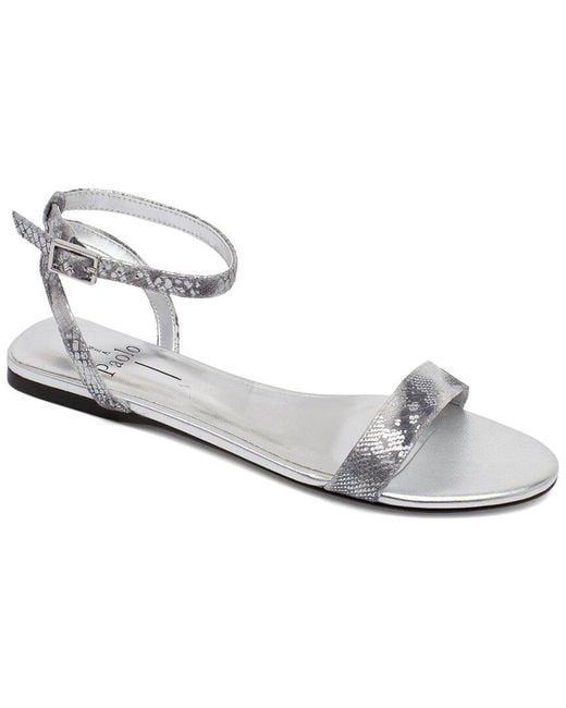 Linea Paolo White Luela 2 Leather Sandal