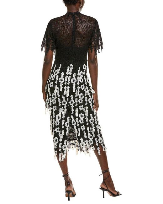 Lela Rose Black Midi Dress