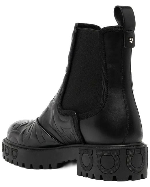 Ferragamo Black Varsi Leather Bootie