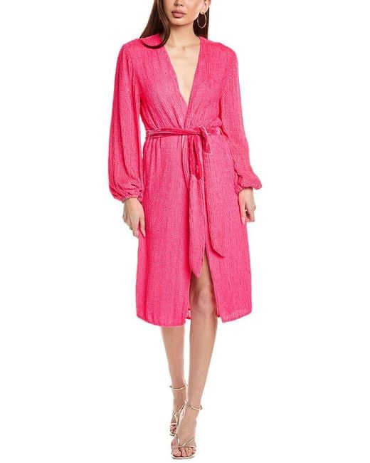 retroféte Pink Sequin Wrap Dress