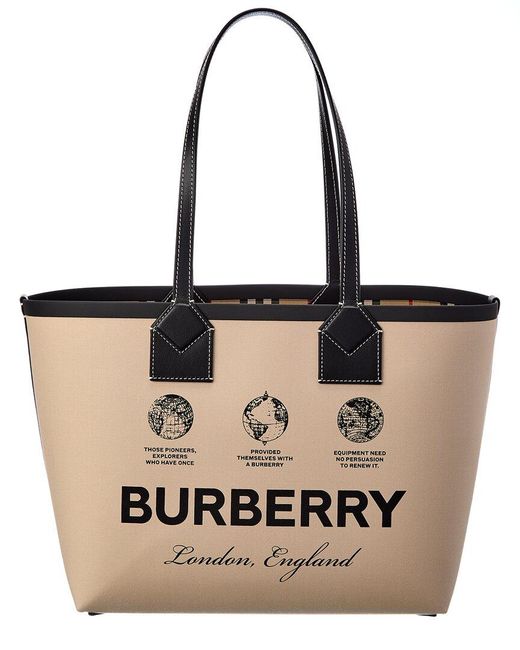 Burberry Black Heritage Small Canvas & Leather Tote