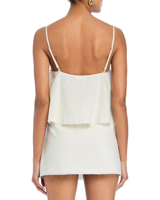 SER.O.YA White Seroya Miley Linen-Blend Top