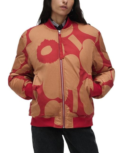 Marimekko Red Blossa Unikko Padded Coat