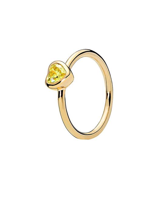 PANDORA 18k Over Silver Cz Radiant Heart Ring in Metallic | Lyst