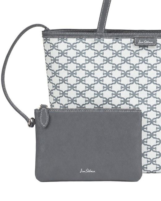 Sam Edelman Gray Felicia Medium Monogram Shopper Tote