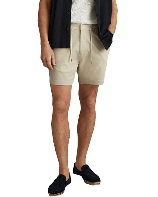 Reiss Black Newmark Basket Weave Drawstring Short for men