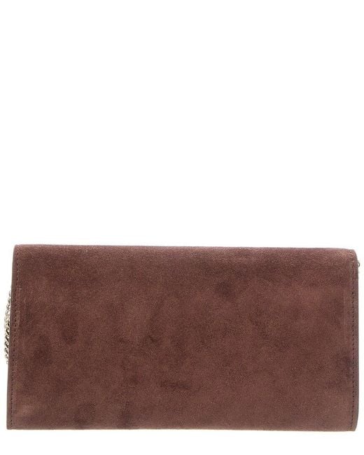 Jimmy Choo Brown Emmie Suede Clutch