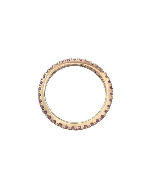 Suzy Levian White Silver 0.02 Ct. Tw. Diamond & Sapphire Eternity Ring
