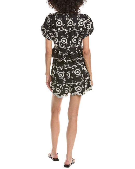 ANNA KAY Black 2Pc Embroidery Top & Short Set