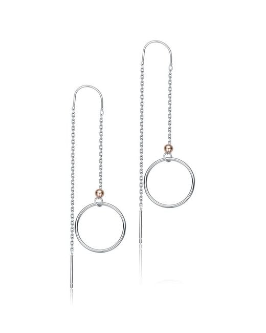Genevive Jewelry White 18k Rose Gold Vermeil Earrings