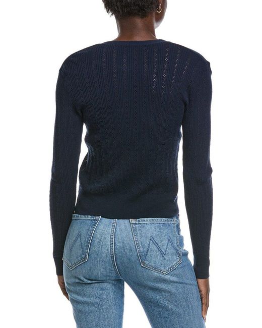 Autumn Cashmere Blue Pointelle Cardigan