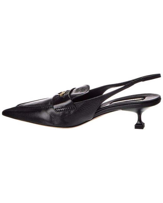 Miu Miu Black Leather Slingback Pump
