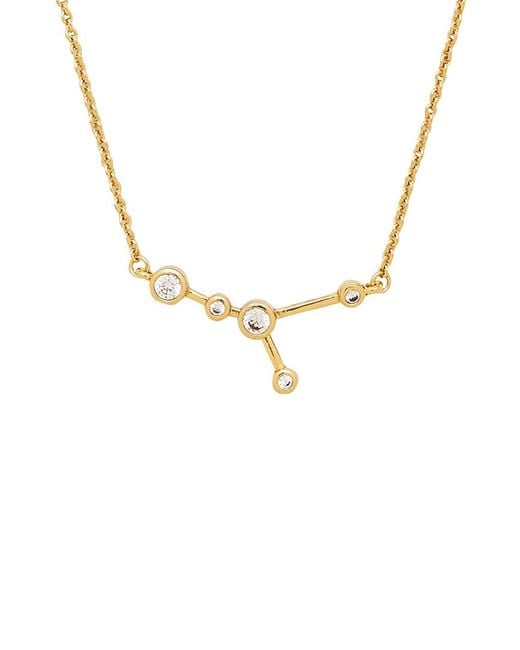 Sterling Forever Metallic When Stars Align Constellation Sign 14K Plated Cz Necklace