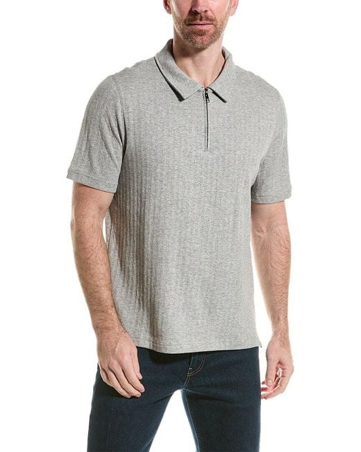 Magaschoni Gray Collared Zip-front Polo Shirt for men
