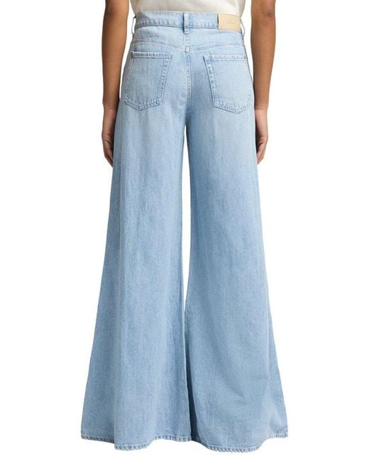 7 For All Mankind Blue Kansas Willow Wide Leg Jean
