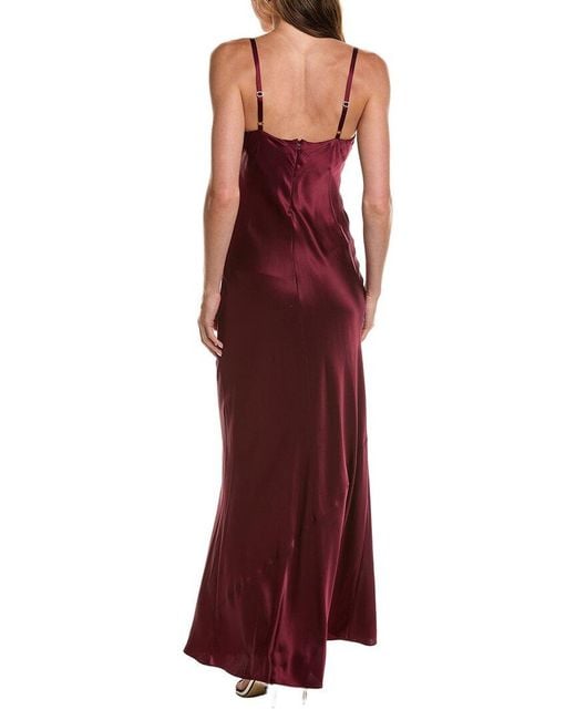 L'Agence Red Lagence Sayla Long Dress