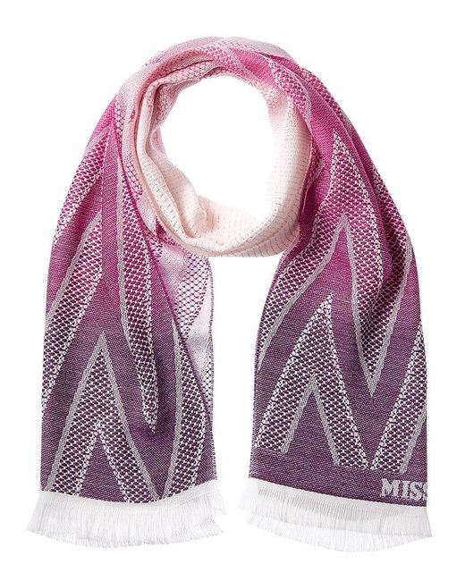 Missoni Purple Wool-Blend Scarf