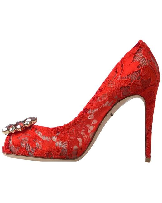 Dolce & Gabbana Red Silk Sandal