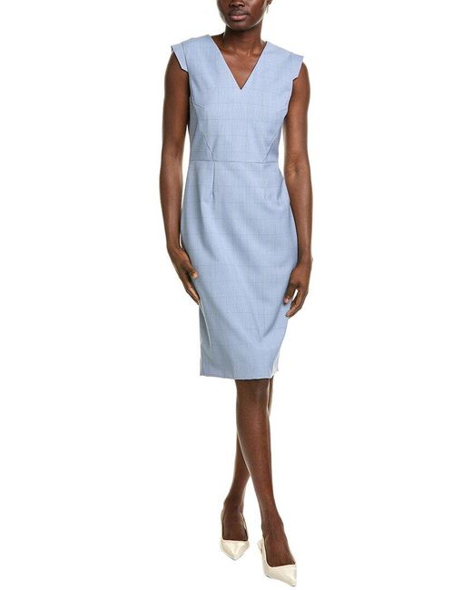 Boss Blue Docia Wool Sheath Dress