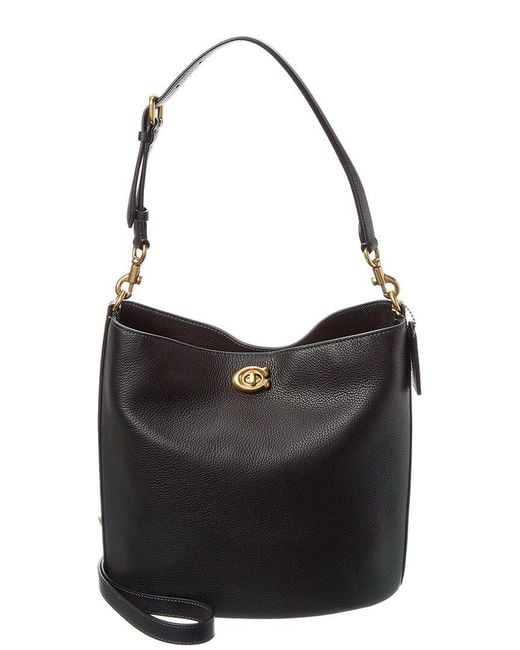 COACH Black Willow Soft Leather Bucket Bag