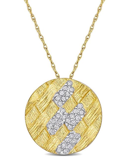 Rina Limor Metallic 14k 0.16 Ct. Tw. Diamond Weave Pendant Necklace