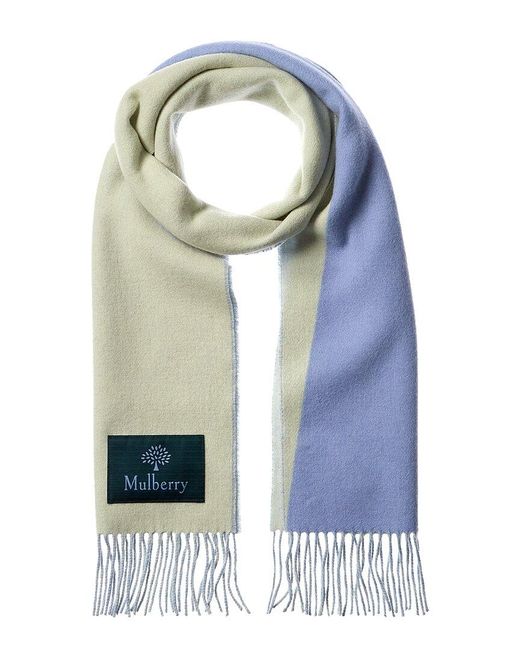 Mulberry Green Logo Wool & Cashmere-blend Scarf