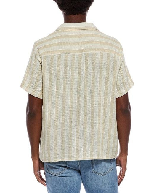 Slate & Stone Natural Camp Collar Textured Weave Shirt for men