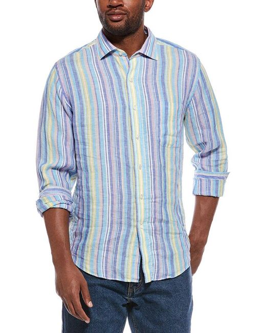 J.McLaughlin Blue Gramercy Linen Shirt for men