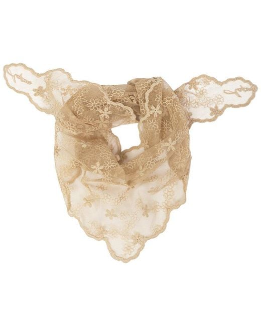 Saachi White Embroidered Lace Bandana